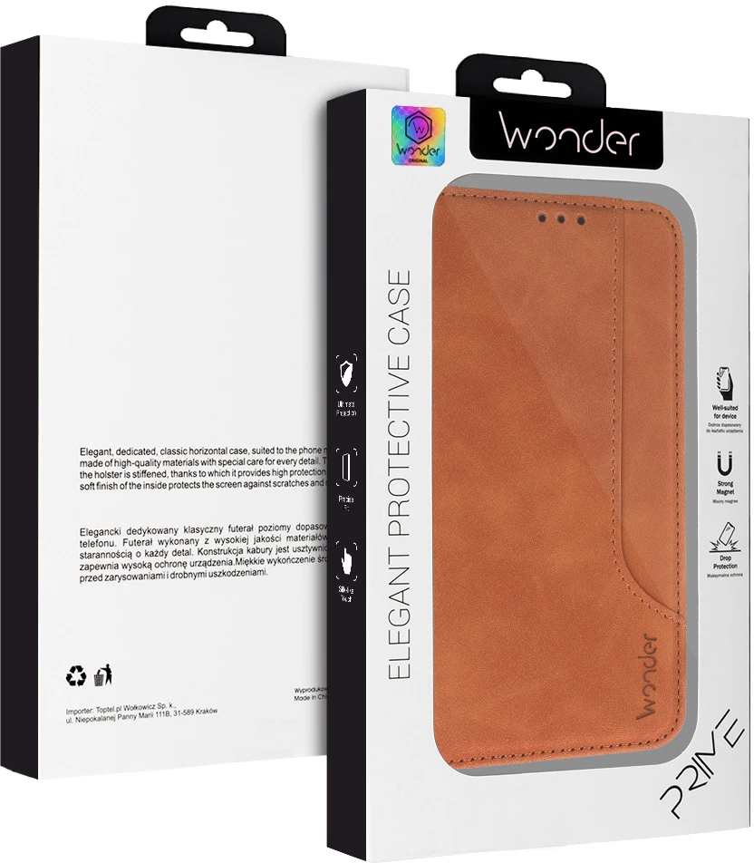 Wonder Prime dėklas skirtas Samsung Galaxy A36 5G rudos spalvos