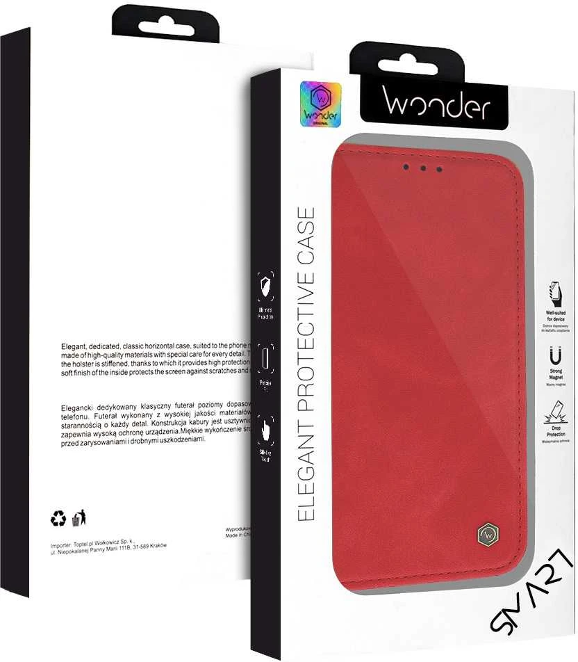 Wonder Smart dėklas skirtas Samsung Galaxy M15 5G raudonos spalvos