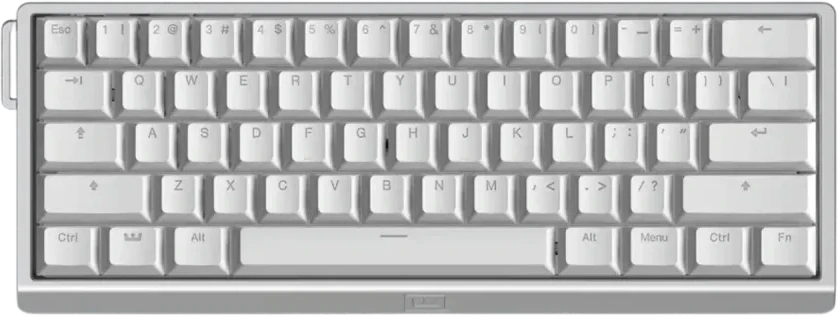 Wooting 60HE V2 Žaidimų Klaviatūra | Baltas, Lekker Tikken, Alu Case