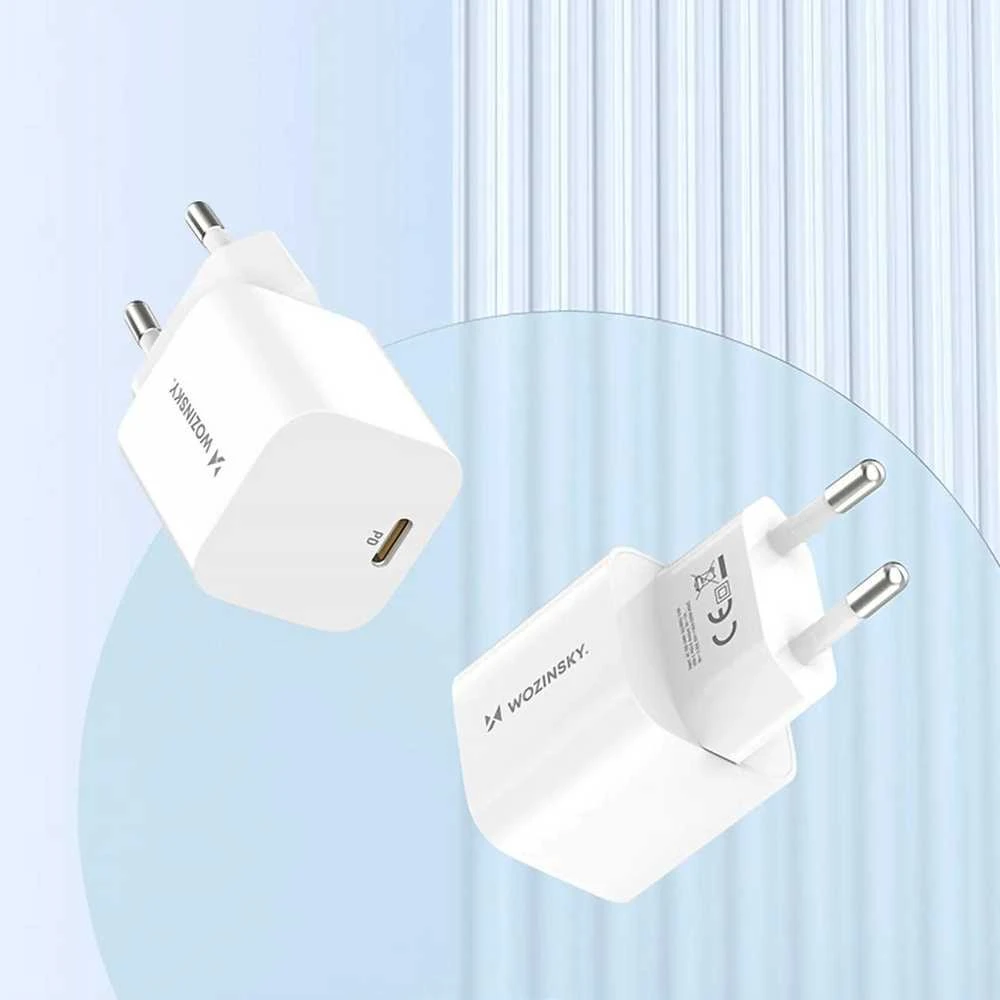 Wozinsky CMWCS USB-C PD 20W laidinis įkroviklis – baltos spalvos
