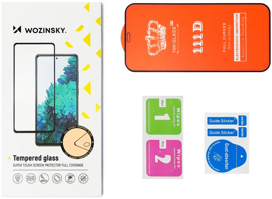 LCD apsauginis stikliukas "Wozinsky 5D Full Glue" Samsung S928 S24 Ultra pritaikytas dėklui juodas