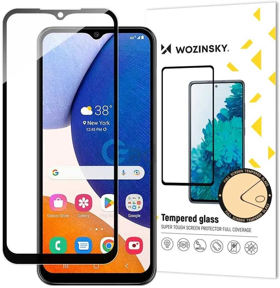LCD apsauginis stikliukas Wozinsky 5D pritaikytas dėklui Samsung A145 A14 4G/A146 A14 5G juodas