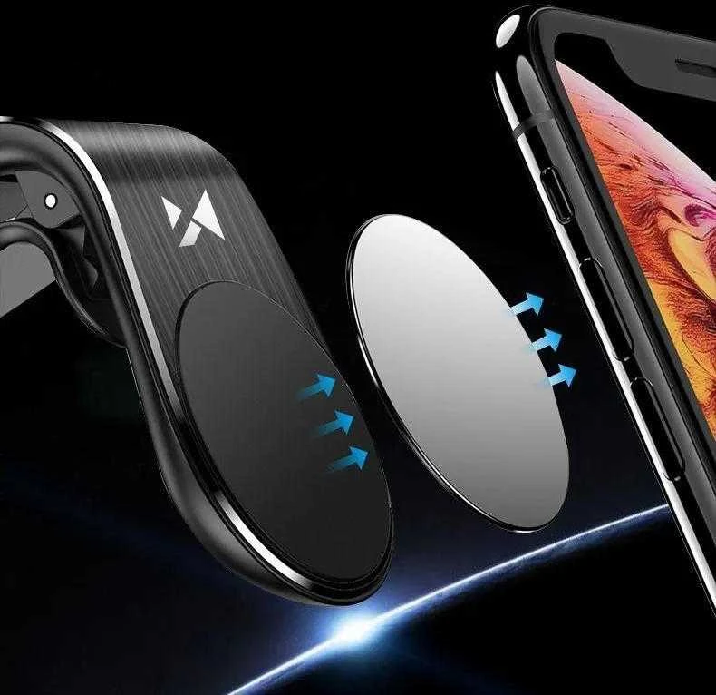 Wozinsky magnetinis telefono laikiklis oro grotelėms juodos spalvos (WCH-02)