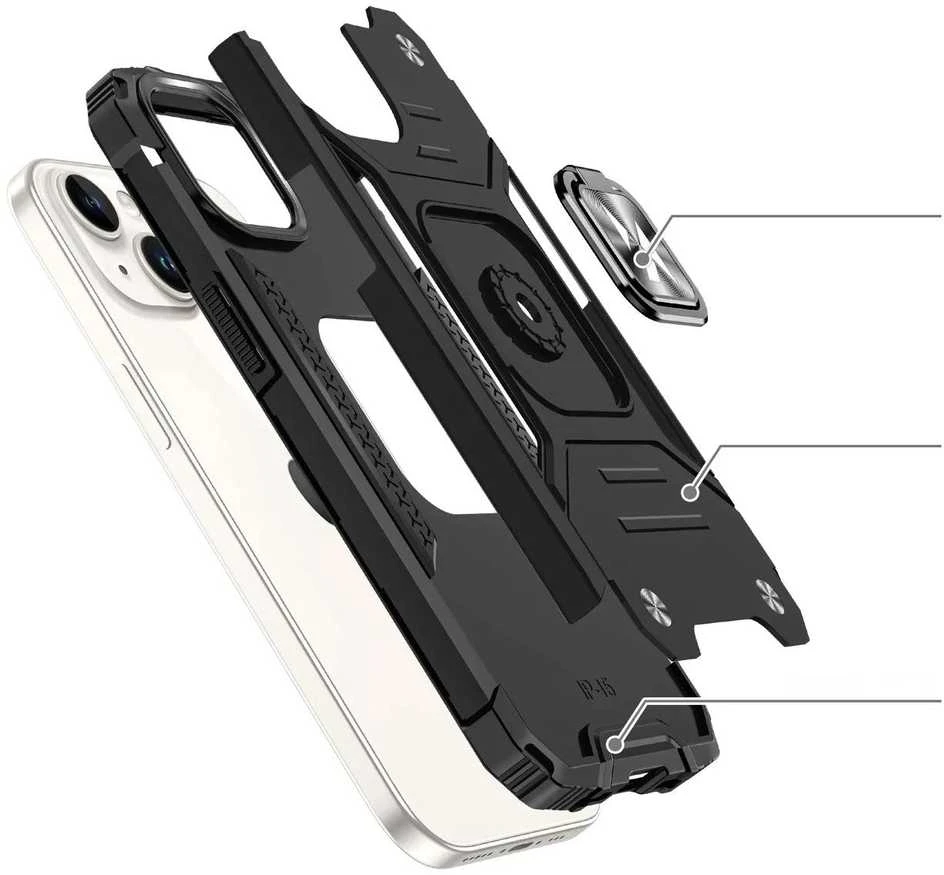 Wozinsky Ring Armor Apple iPhone 15 Plus iPhone 15 Plus Ring Armor – dėklas telefonui raudonos spalvos