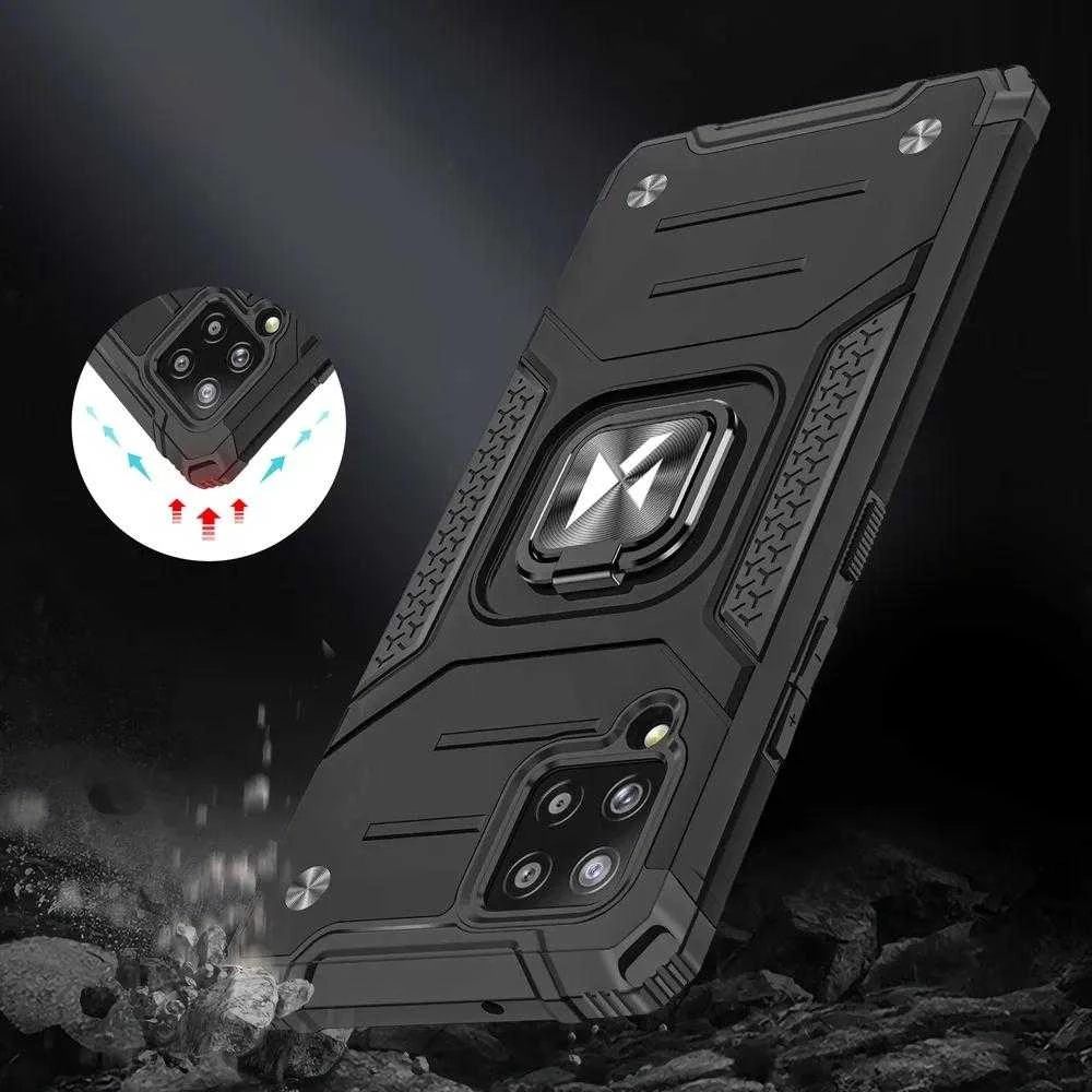 Wozinsky Ring Armor dėklas skirtas Samsung Galaxy A42 5G, sidabrinis