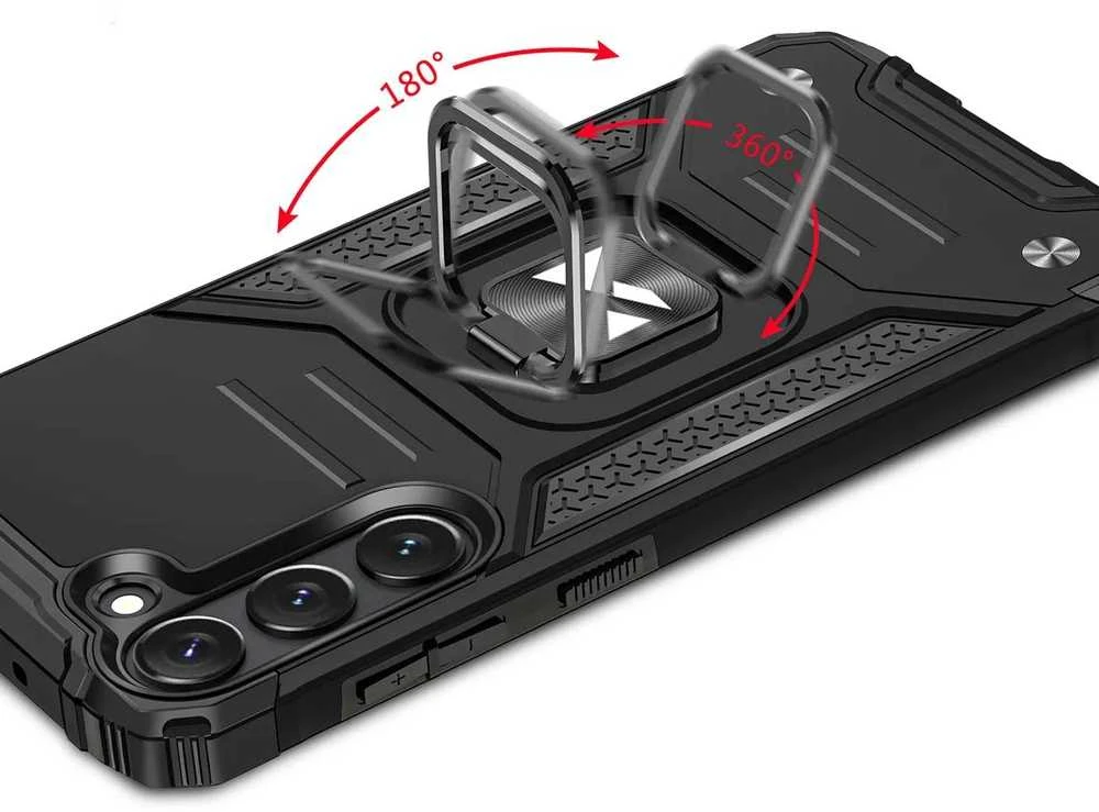 Wozinsky Ring Armor Samsung Galaxy S23 armored magnetic holder ring dėklas telefonui juodos spalvos