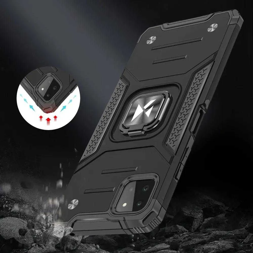 Wozinsky Ring Armor dėklas skirtas Samsung Galaxy A22 4G, sidabrinis