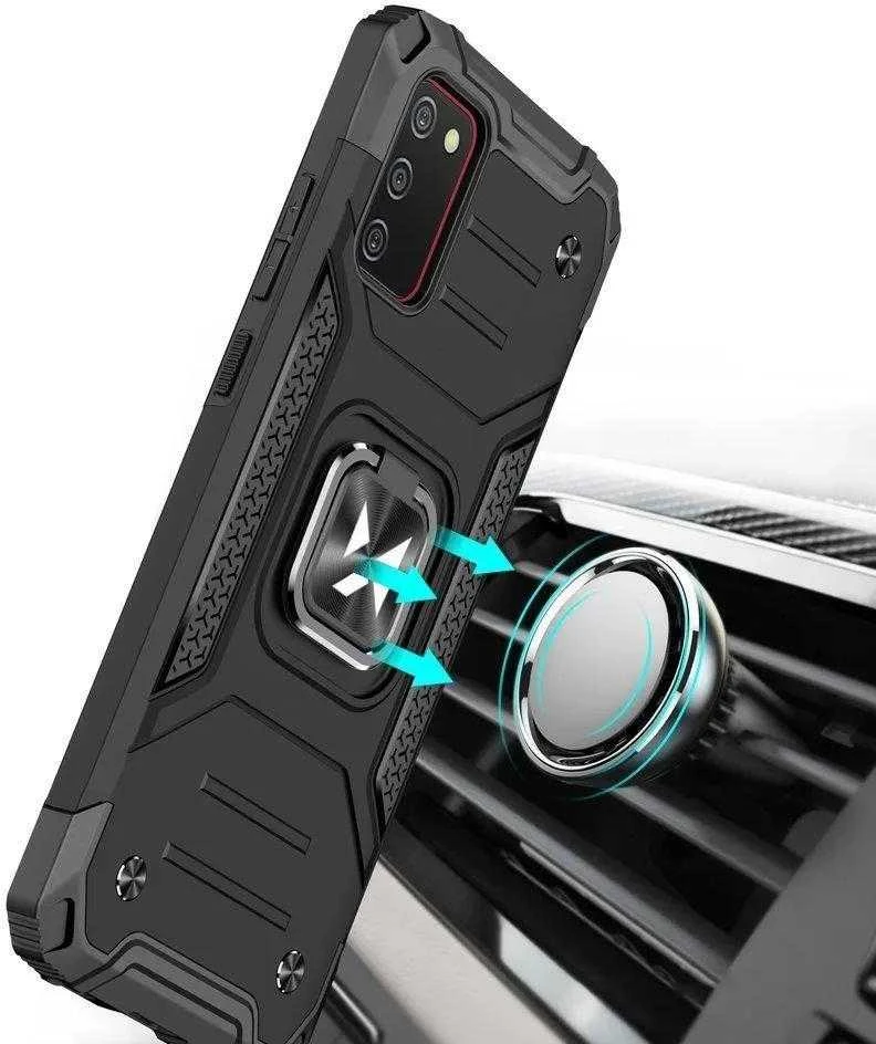Wozinsky Ring Armor dėklas skirtas Samsung Galaxy A03s, juodas