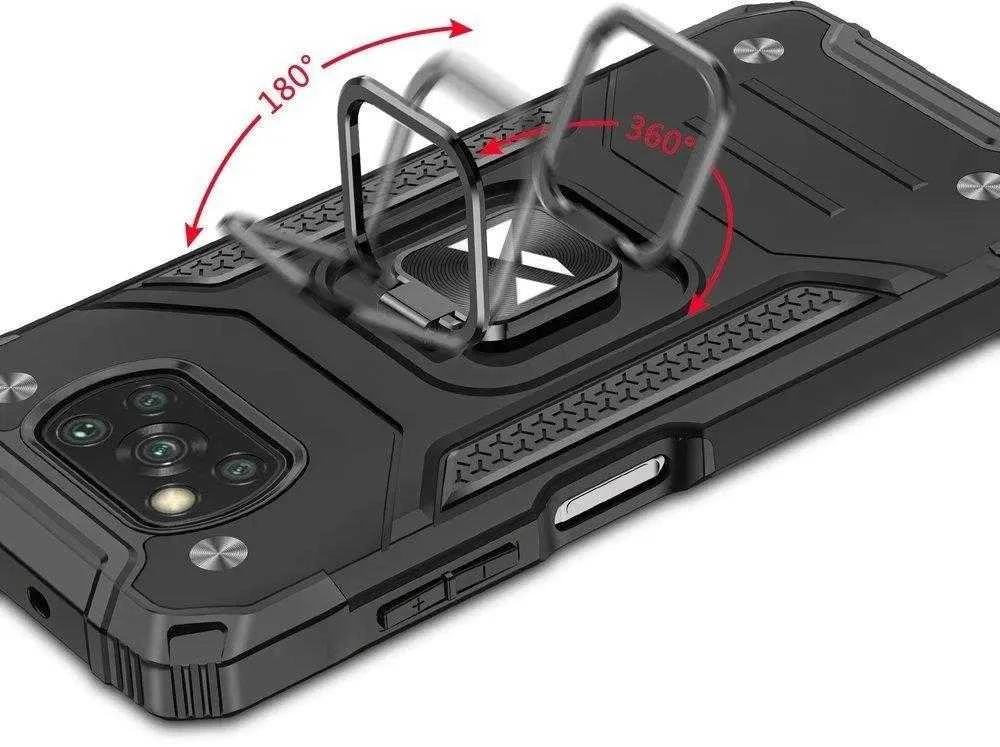 Wozinsky Ring Armor dėklas skirtas Samsung Galaxy A03s, mėlynas
