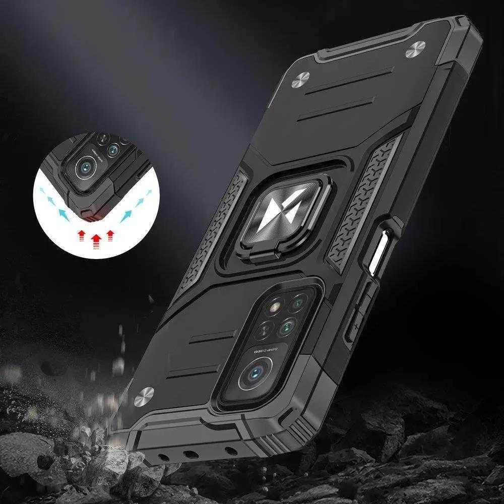 Wozinsky Ring Armor dėklas skirtas Samsung Galaxy A03s, juodas