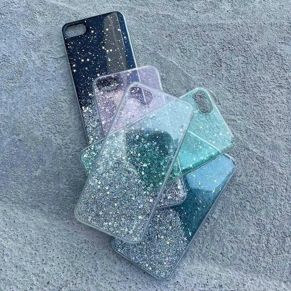 Wozinsky Star Glitter Shining dėklas skirtas Xiaomi Redmi Note 9T 5G, juodas