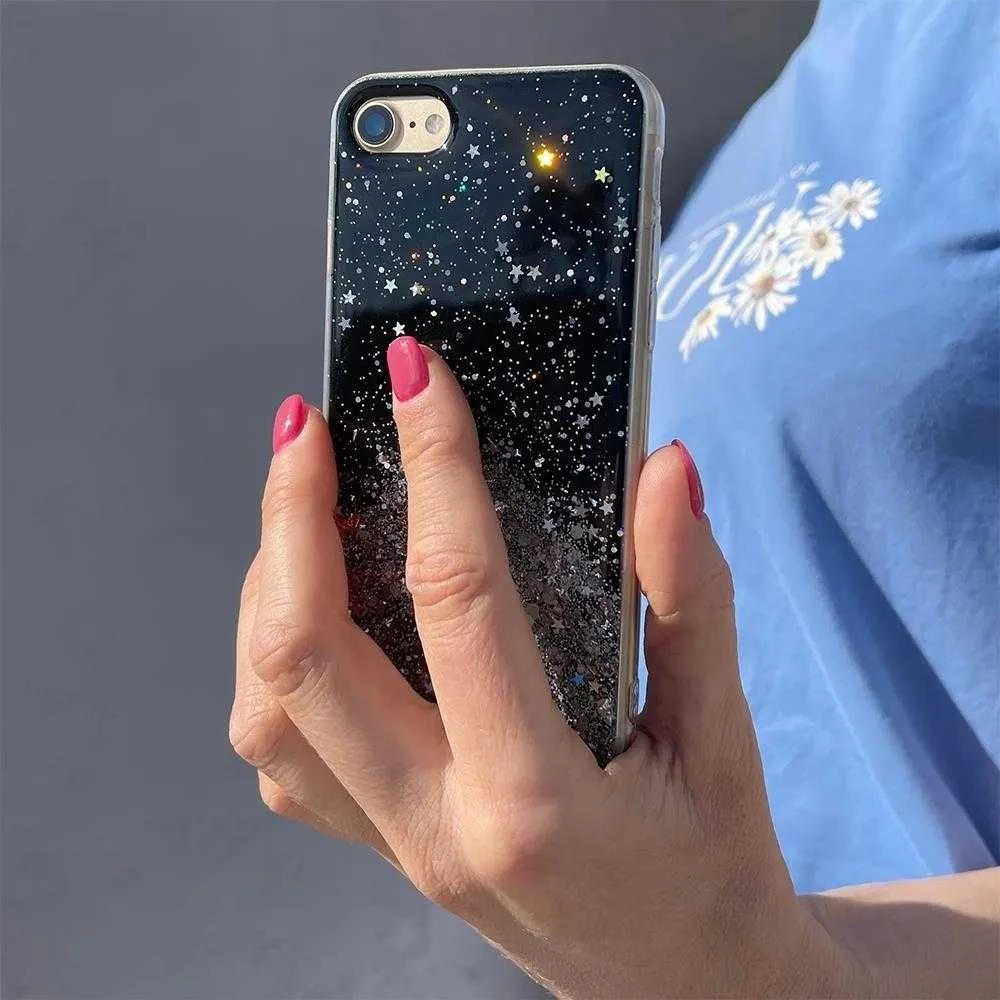 Wozinsky Star Glitter Shining dėklas skirtas Xiaomi Redmi Note 9T 5G, juodas