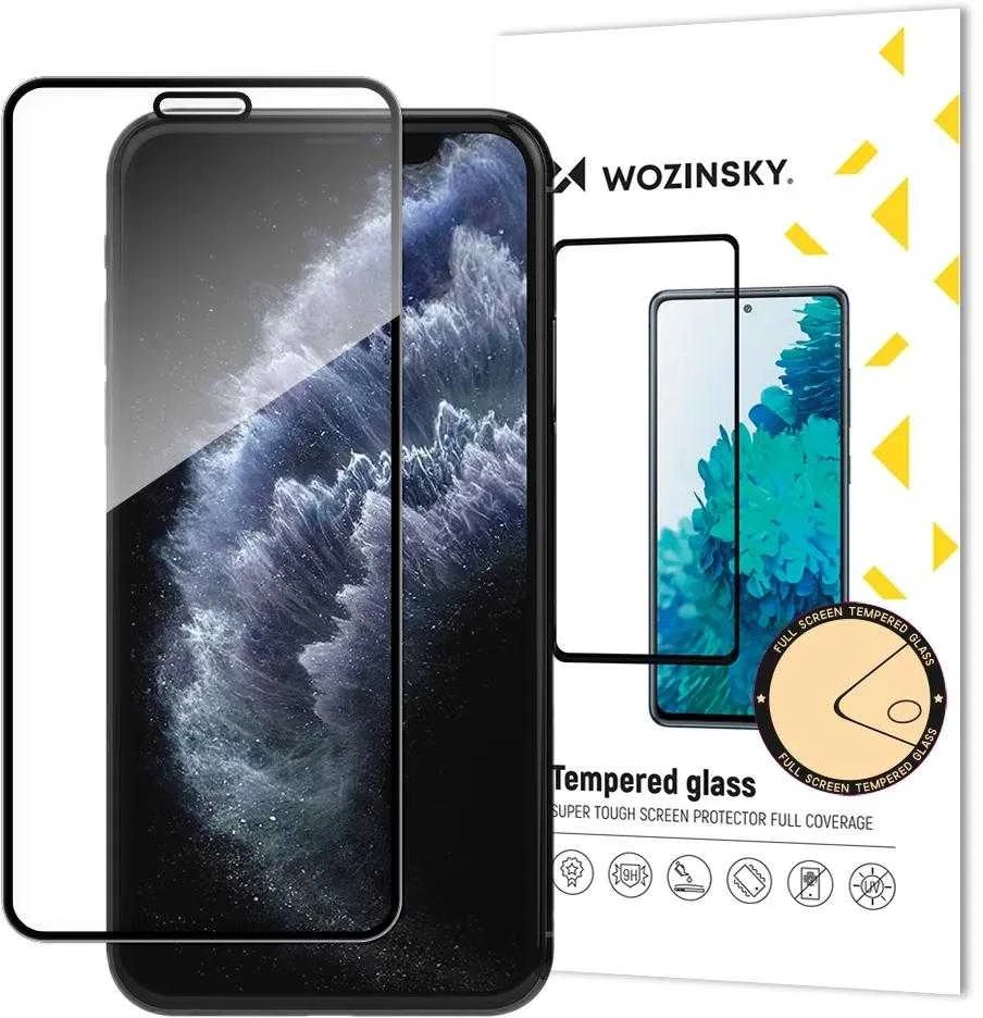 LCD apsauginis stikliukas Wozinsky 5D pritaikytas dėklui Apple iPhone X/XS/11 Pro juodas