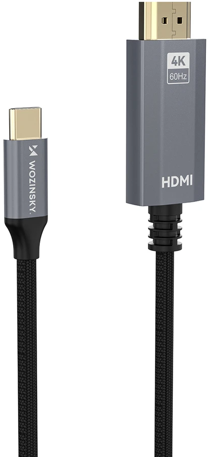 Wozinsky WCCH-01 USB-C - HDMI 4K 60Hz kabelis 1,8 m - juodas