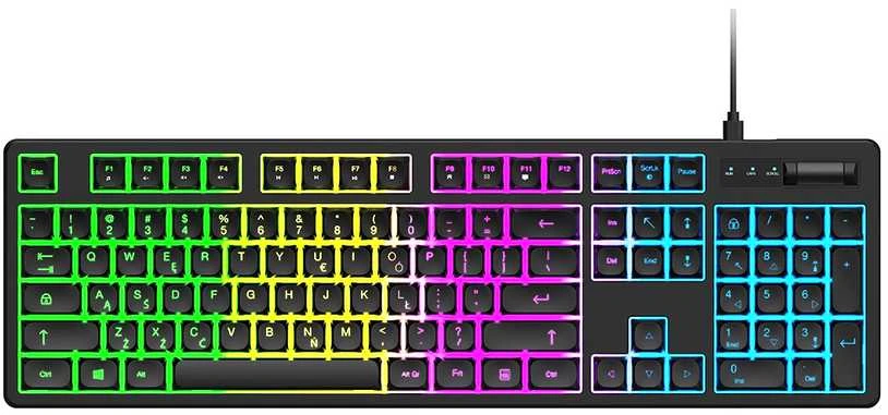 Wozinsky WKG-200 RGB Membrane Klaviatūra žaidimams su ratuku - Juodas