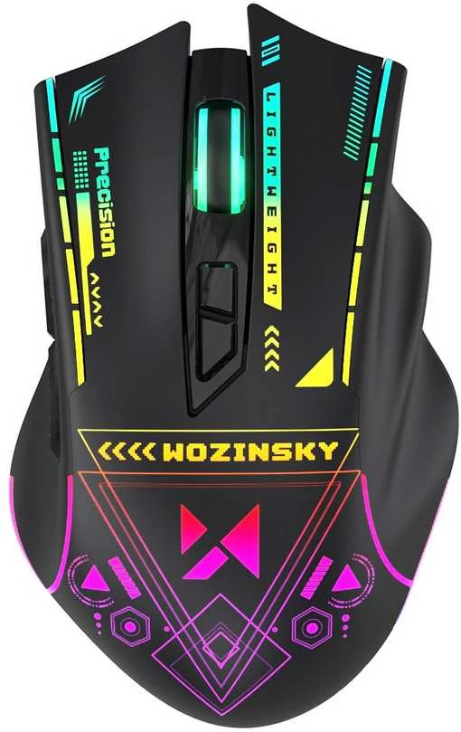 Wozinsky WMGB-3200 Optinė belaidė pelė žaidimams with Built-in Rechargeable Baterija 3200 DPI with RGB Lighting - Juodas