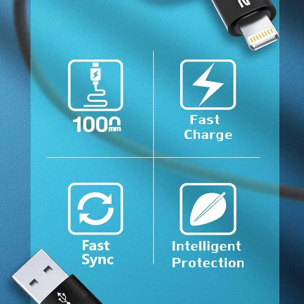 Wozinsky WNBAA 4in1 kabelis 2x USB-C 1x USB-A 1x Lightning 60W 1 m – juodos spalvos