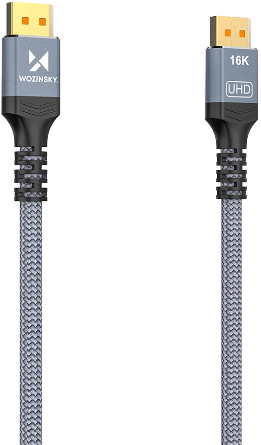 Wozinsky WPS-16AYL3S DisplayPort 2.1 Cable 80 Gb/s 16K@60Hz 8K@120Hz 4K@240Hz HDR HDCP DSC 3m - Juodas