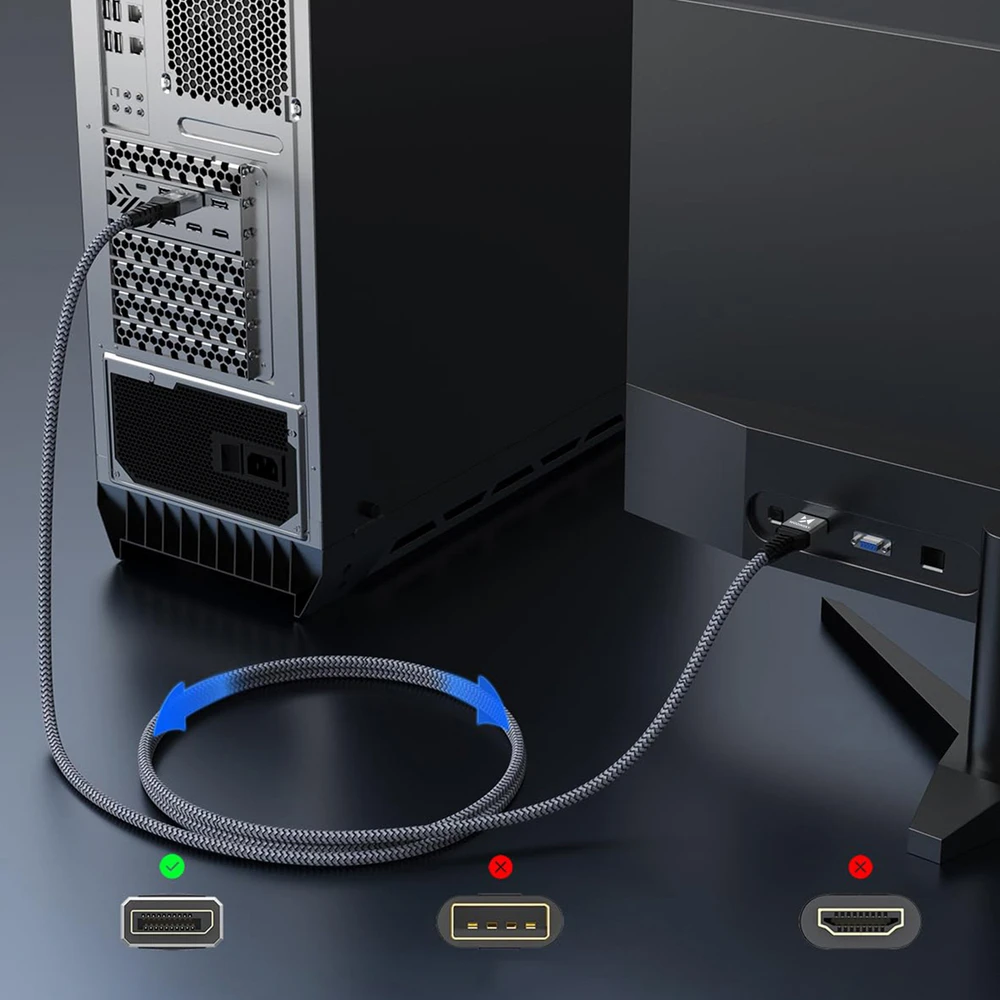 Wozinsky WPS-16AYL3S DisplayPort 2.1 Cable 80 Gb/s 16K@60Hz 8K@120Hz 4K@240Hz HDR HDCP DSC 3m - Juodas