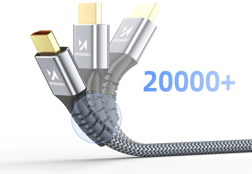 Wozinsky WPS-16AYL3S DisplayPort 2.1 Cable 80 Gb/s 16K@60Hz 8K@120Hz 4K@240Hz HDR HDCP DSC 3m - Juodas