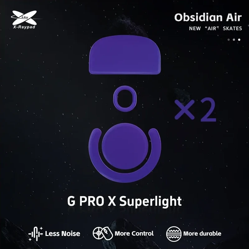 X-Raypad Obsidian Air Pelė Feet | Violetinė, x2, Logitech G Pro X Superlight