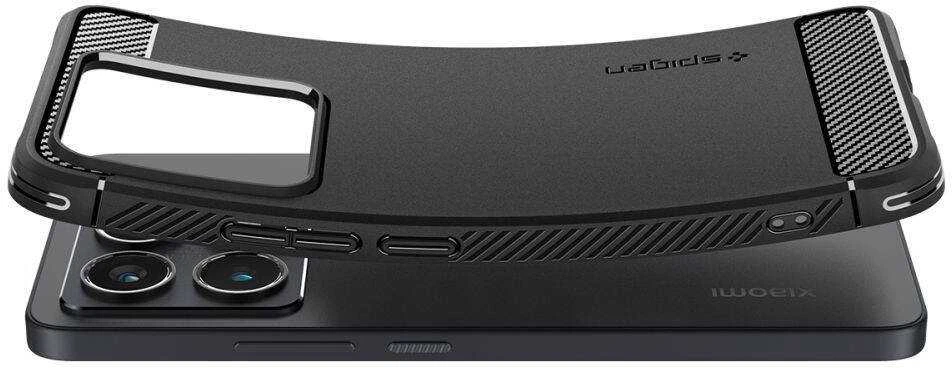 Spigen Rugged Armor dėklas skirtas Xiaomi 14T – Matte juodos spalvos
