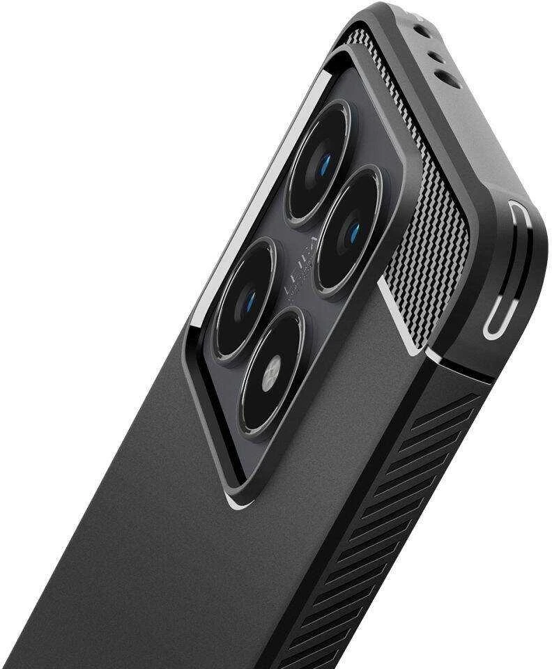Spigen Rugged Armor dėklas skirtas Xiaomi 14T – Matte juodos spalvos