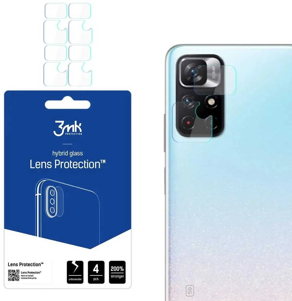 3MK objektyvo apsauga Xiaomi Redmi Note 11 5G kameros objektyvo apsaugai, 4 dalys