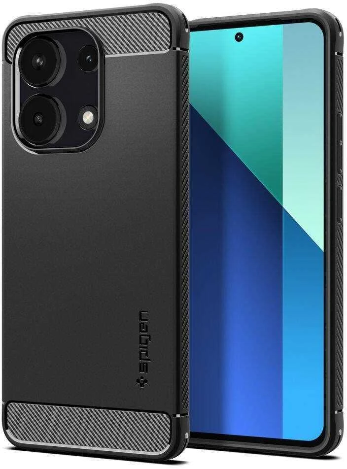 Dėklas Spigen Rugged Armor, matinės juodos spalvos – Xiaomi Redmi Note 13