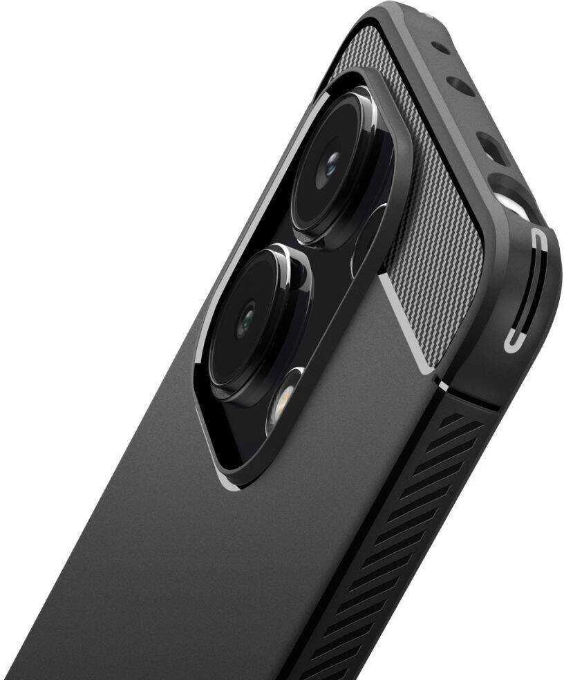 Dėklas Spigen Rugged Armor, matinės juodos spalvos – Xiaomi Redmi Note 13