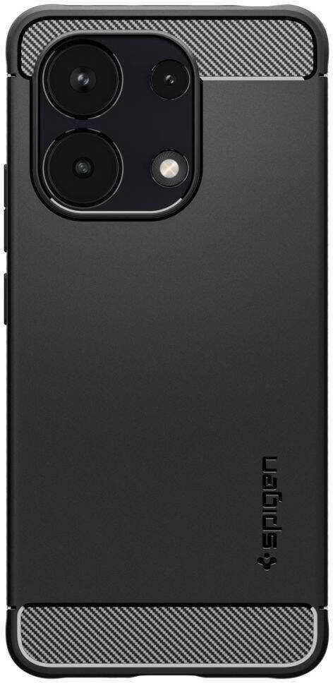Dėklas Spigen Rugged Armor, matinės juodos spalvos – Xiaomi Redmi Note 13