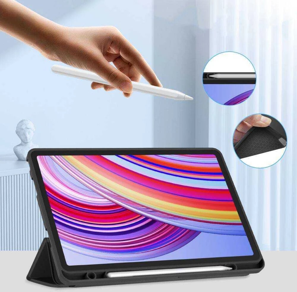 Xiaomi Redmi Pad Pro 12.1 Tech-Protect SC Pen planšetinio kompiuterio dėklas juodos spalvos