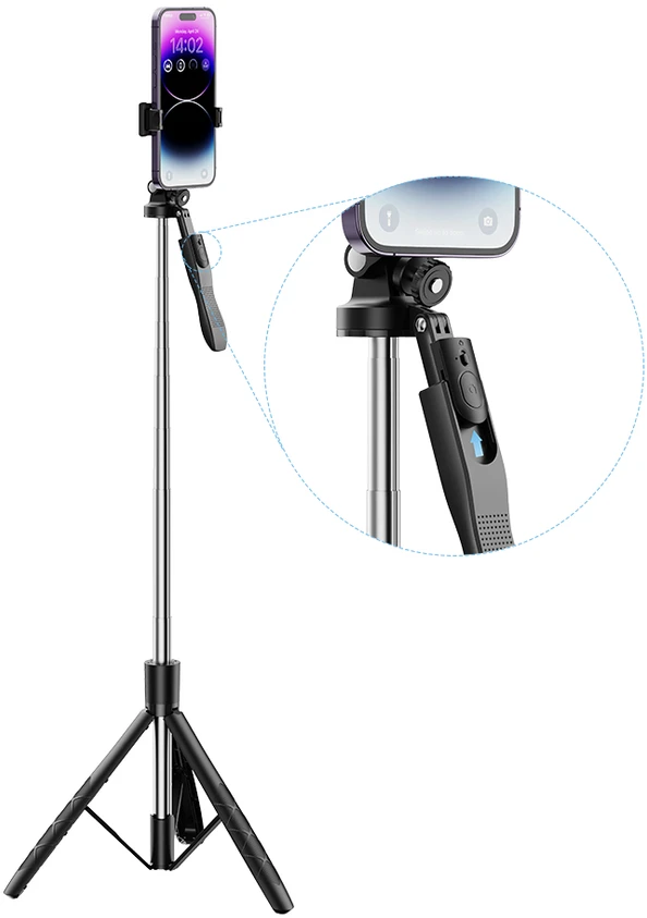XO asmenukių lazda "Bluetooth" trikojis SS15 juodas 180 cm