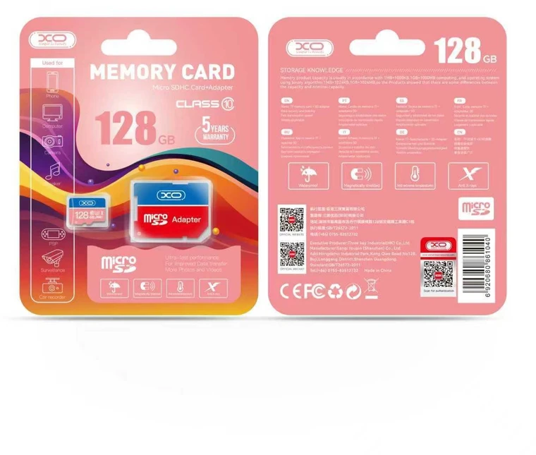 XO atminties kortelė 128GB Micro SDXC cl. 10 + adapteris
