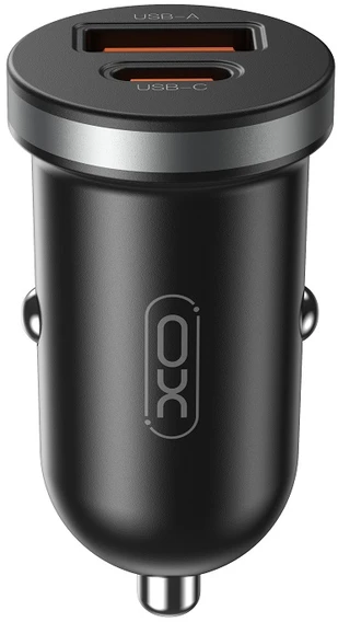 XO automobilinis įkroviklis CC56 PD 30W QC 1x USB 1x USB-C juodas