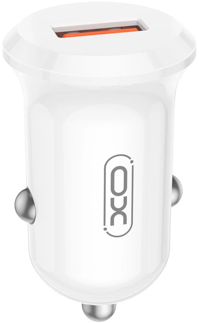 XO automobilinis įkroviklis CC68 18W QC 1x USB baltas