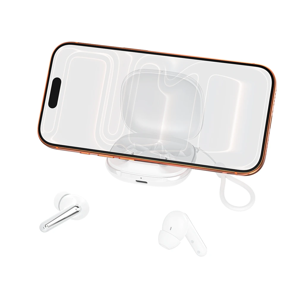 XO Bluetooth ausinės G53 TWS baltos ANC + ENC su stovu