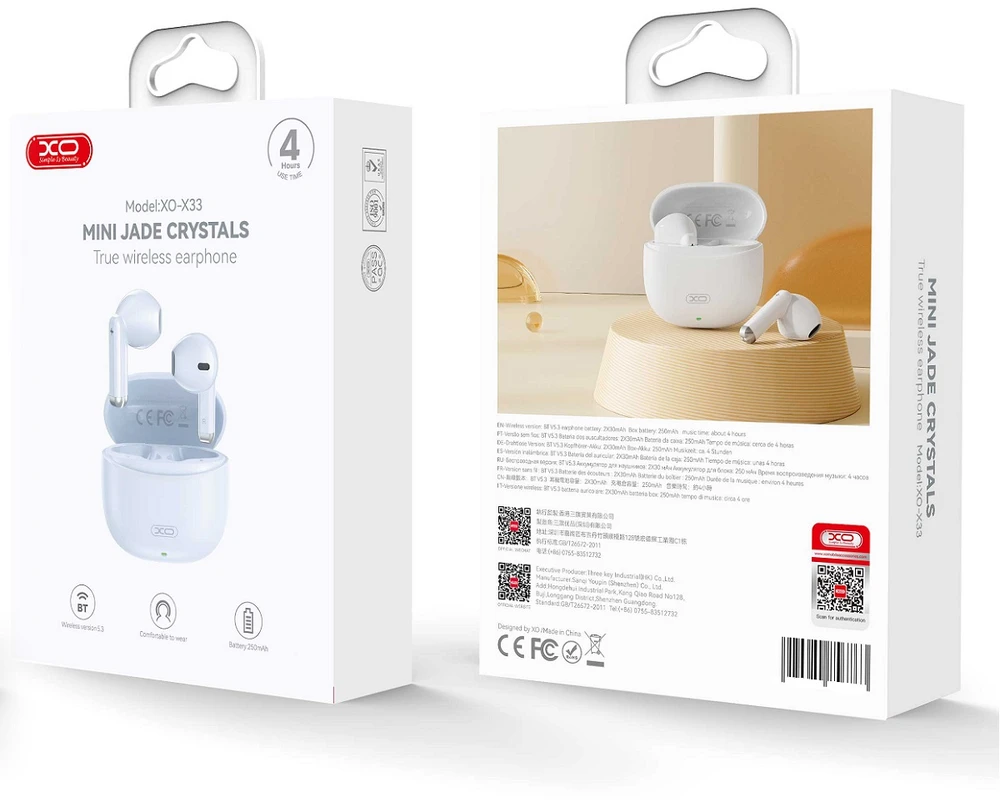 XO Bluetooth ausinės X33 TWS mėlynos