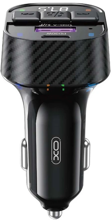 XO FM siųstuvas BCC17 Bluetooth MP3 automobilinis įkroviklis 30W juodas