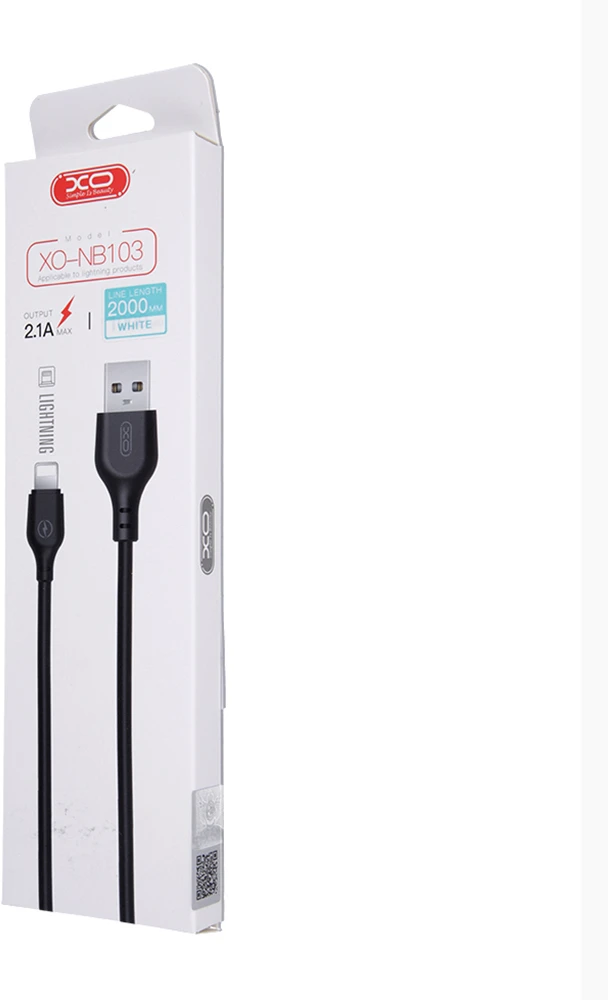 XO kabelis NB103 USB – Lightning 2,0 m 2,1A baltas
