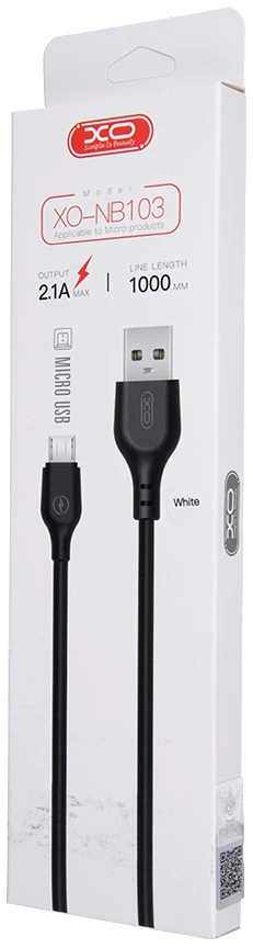 XO kabelis NB103 USB – microUSB 1,0 m 2,1A baltas