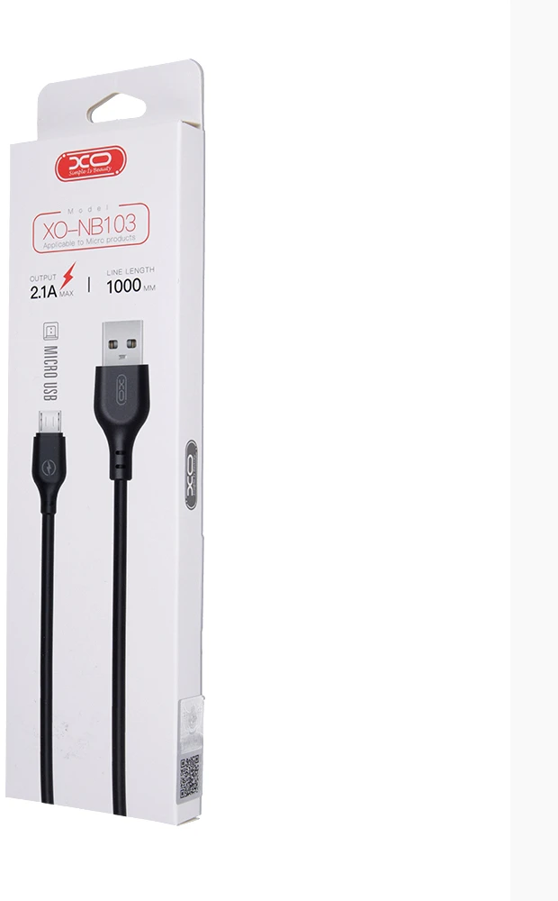 XO kabelis NB103 USB – microUSB 1,0 m 2,1A juodas