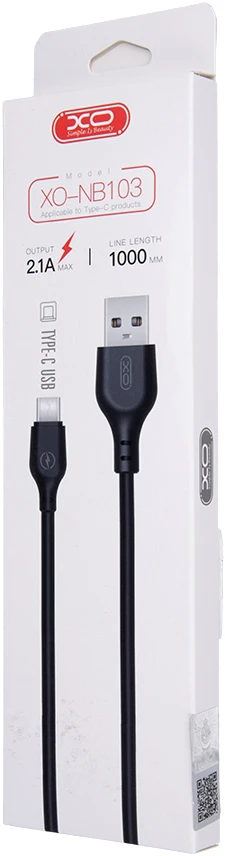 XO NB103 kabelis USB-USB-C 1m (juodas)