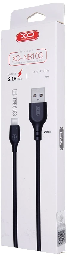 XO laidas NB103 USB – USB-C 2,0 m 2,1A juodas