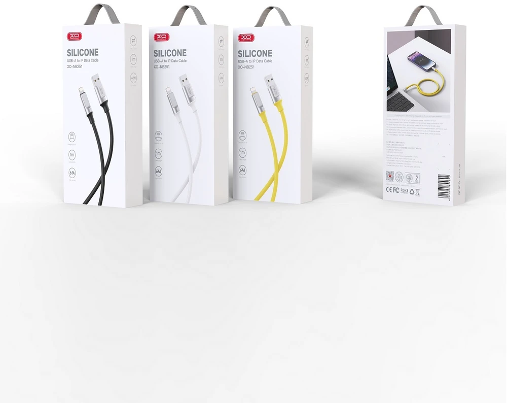 XO kabelis NB251 USB – Lightning 1,0 m 6A juodas