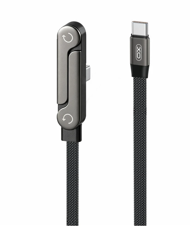 XO laidas NB-Q311 PD USB-C – USB-C 1,5m 240W juodas plokščias su stovu