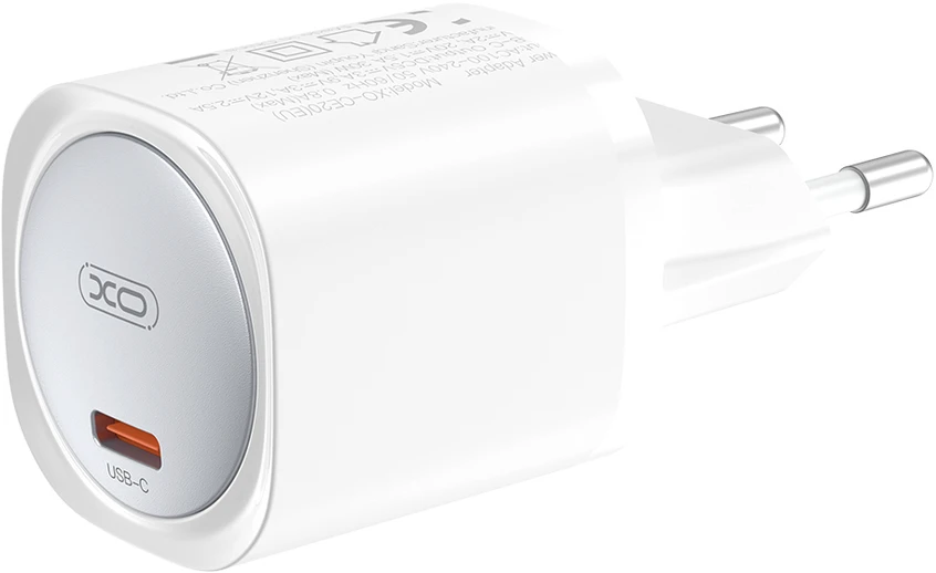 XO sieninis įkroviklis CE20 PD 30W 1x USB-C baltas + laidas USB-C – USB-C