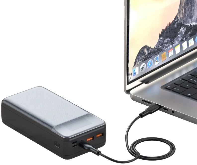 XO laptop power bank PR201 65W 30000mAh juodos spalvos