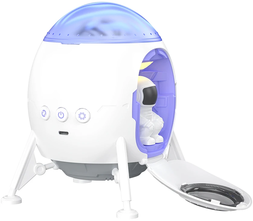 XO LED projektorius CF38 žvaigždžių ir galaktikos su „Bluetooth“ garsiakalbiu, baltas