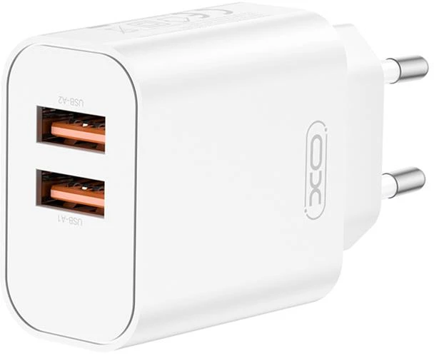 XO sieninis įkroviklis CE34 2x USB 2,4A baltas